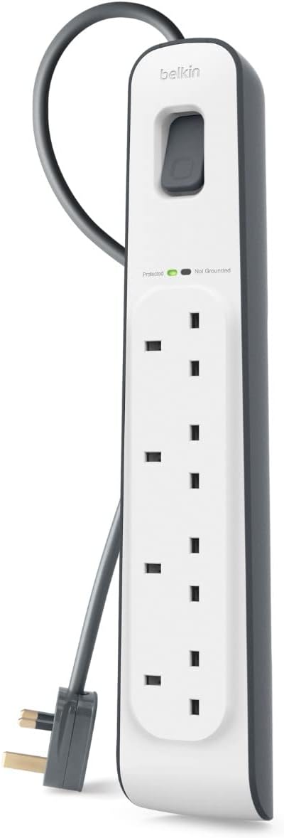 Belkin BSV400AF2M 4 Way/4 Plug 2 m Surge Protection Extension Lead Strip