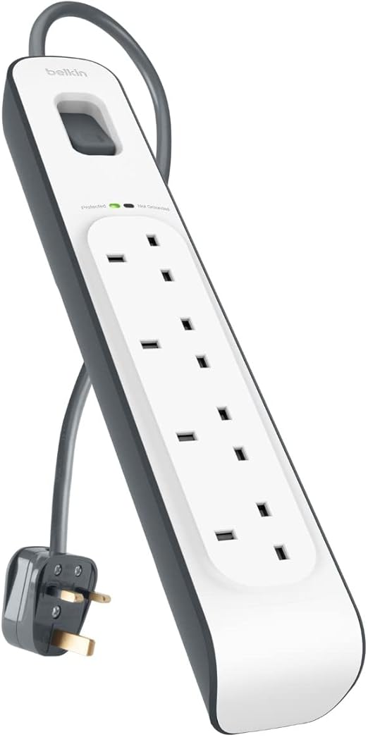 Belkin BSV400AF2M 4 Way/4 Plug 2 m Surge Protection Extension Lead Strip