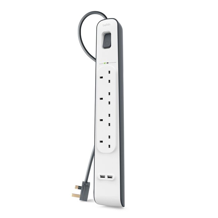 Belkin BSV401AF2M 2.4 Amp USB Charger 4-outlet Surge Protection Strip