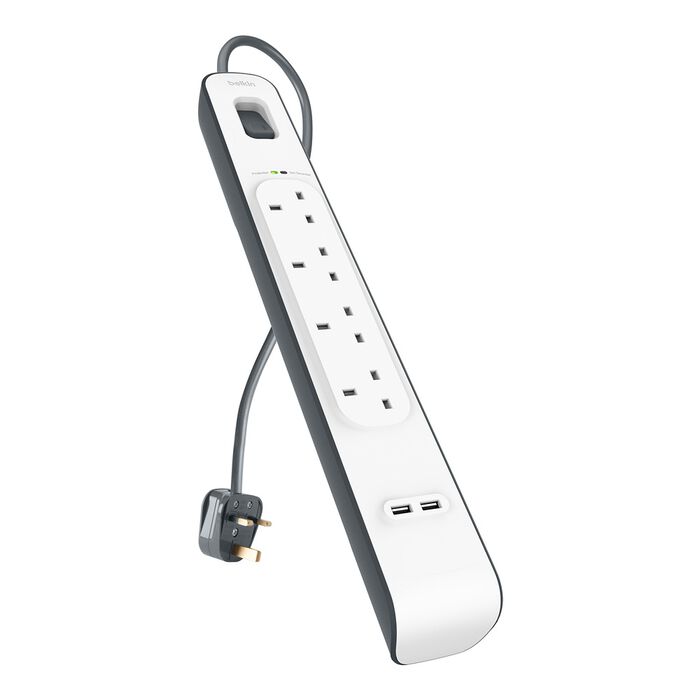 Belkin BSV401AF2M 2.4 Amp USB Charger 4-outlet Surge Protection Strip