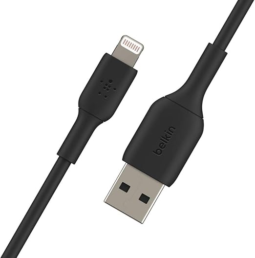 Belkin CAA001bt1MBK Boostcharge USB-A to Lightning Cable, 1 Meter Length, Black
