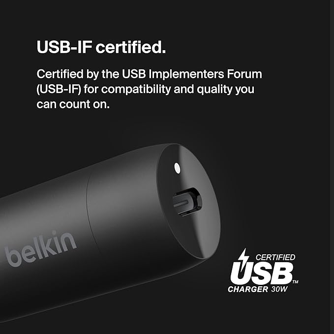 Belkin CCA004BTBK Boost Charge 30W USB-C PD Car Charger with PPS 