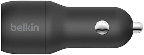Belkin CCB001BTBK Boost Charge Dual USB Car Charger 24 W+USB-A to USB-C cable