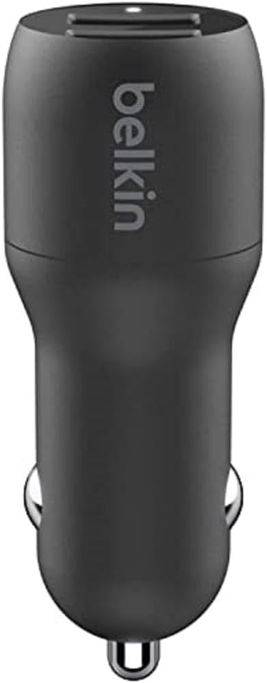 Belkin CCB001BTBK Boost Charge Dual USB Car Charger 24 W+USB-A to USB-C cable