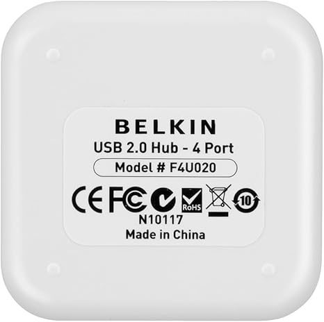 Belkin F4U021BT USB HUB, USB-A PLUG, 2.0, USB Ports 4, USB-A Socket