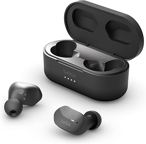 Belkin PAC002BTBK-GR Sounform True Wireless Stem Earbuds With Wireless Charging