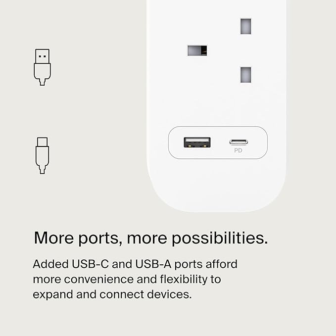 Belkin SRB001ar2M 4-Outlet Surge Protector Power Strip, USB A + C
