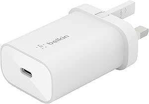 Belkin WCA004MYWH 25W wall charger,USB charger plug with USB-C Power