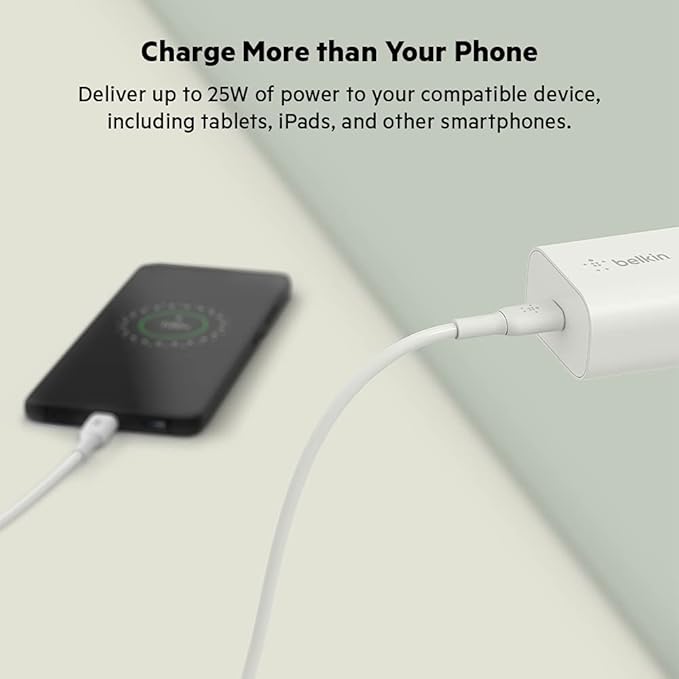 Belkin WCA004MYWH 25W wall charger,USB charger plug with USB-C Power