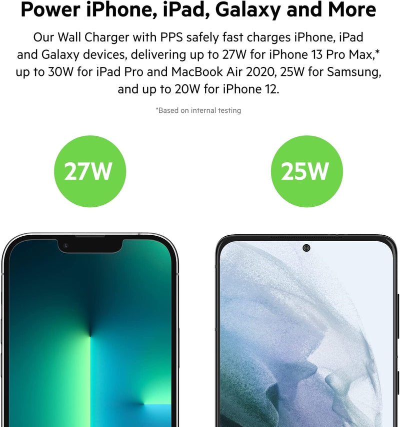 Belkin WCB010myWH Boost charge Pro Dual USB-C 30W Wall Charger