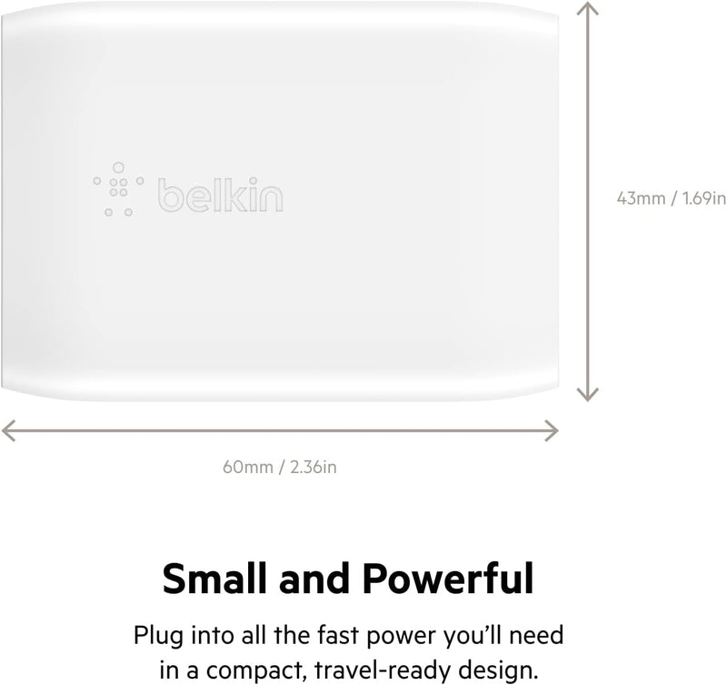 Belkin WCB010myWH Boost charge Pro Dual USB-C 30W Wall Charger