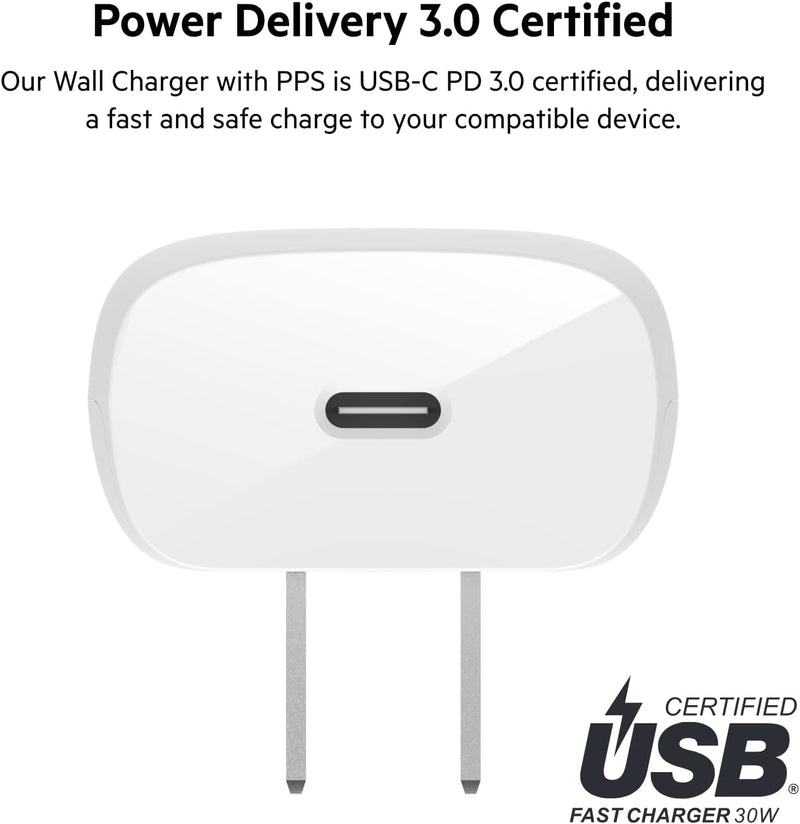 Belkin WCB010myWH Boost charge Pro Dual USB-C 30W Wall Charger