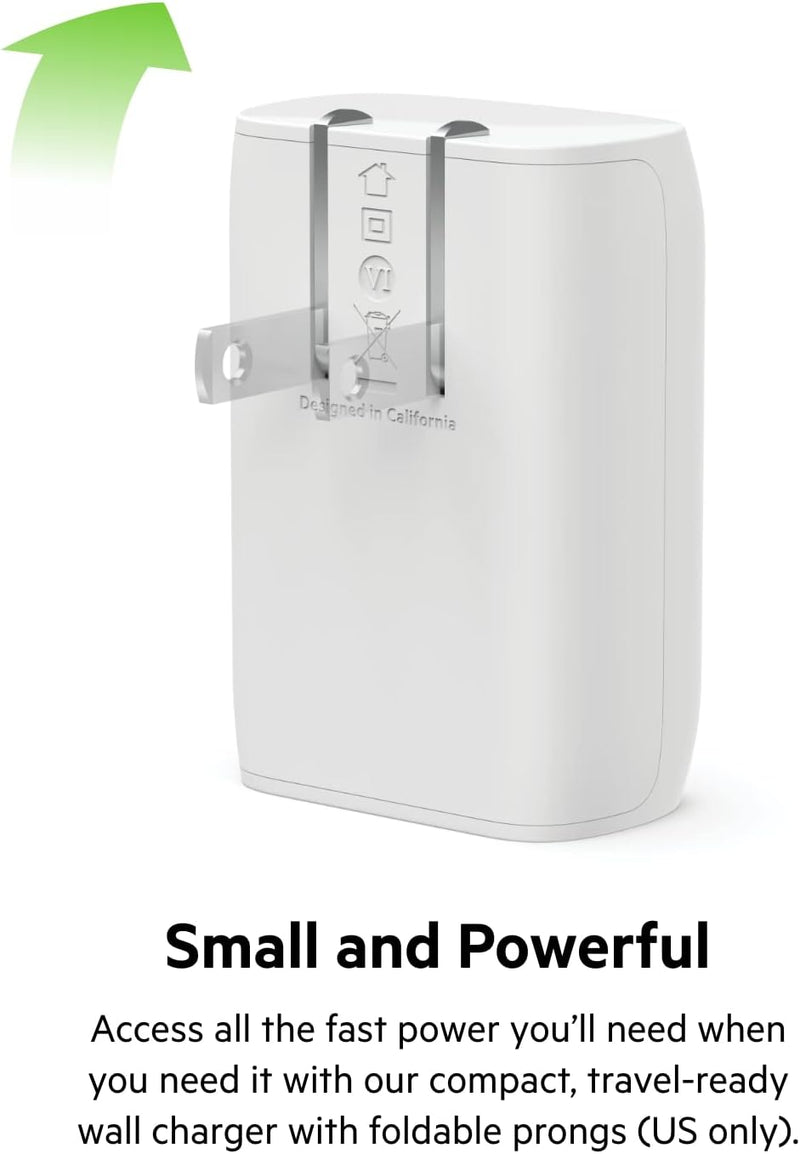 Belkin WCB010myWH Boost charge Pro Dual USB-C 30W Wall Charger