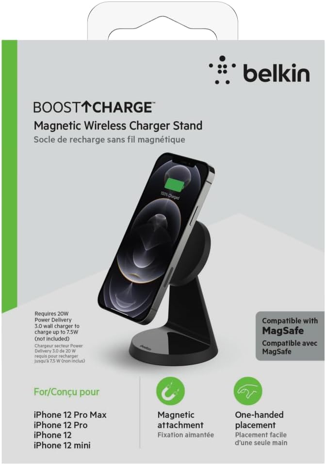 Belkin WIB003BTBK Wireless Charger Stand With Magsafe And Boost Charger 7.5W 