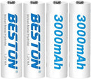 Beston 4PCS AA 3000mAh Rechargeable Battery 