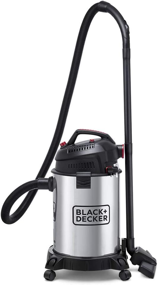 Black & Decker WV1450-B5 Vacuum Cleaner, 1610W 30L Wet and Dry Stainless Steel