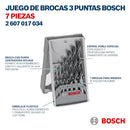 Bosch 2607017034 Brad Point 7-Piece Wood Drill Bit Set (3,4,5,6,7,8, 10 mm)
