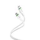 Budi DC261TT21W 2.1M 65W PD Type-C to Type-C Cable – High Speed Fast Charging Data Transfer Cable for Smartphones, Tablets, Laptops, and USB-C Devices