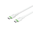 Budi DC261TT21W 2.1M 65W PD Type-C to Type-C Cable – High Speed Fast Charging Data Transfer Cable for Smartphones, Tablets, Laptops, and USB-C Devices