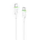 Budi DC261TT21W 2.1M 65W PD Type-C to Type-C Cable – High Speed Fast Charging Data Transfer Cable for Smartphones, Tablets, Laptops, and USB-C Devices
