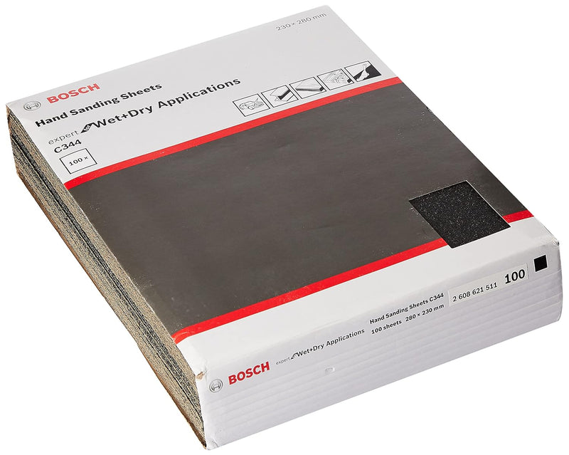 Bosch C344 G320 Wet & Dry Hand Sanding Sheet 280 X 230 mm (100pcs) (2608621535)