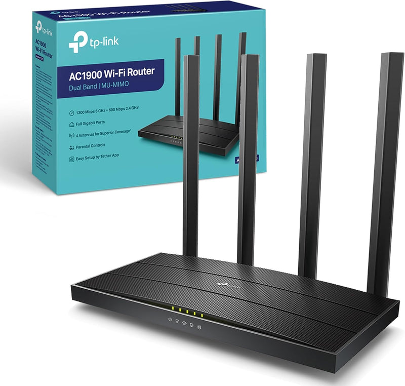 TP-Link Archer C80 AC1900 MU-MIMO Dual Band Wireless Gaming Router, Wi-Fi Speed Up to 1300 Mbps/5 GHz + 600 Mbps/2.4 GHz, Supports Parental Control, Guest Wi-Fi
