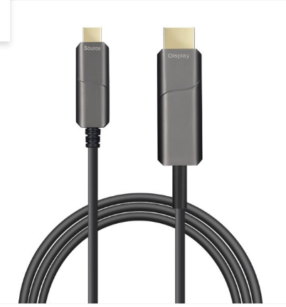 Infobit 10M USB-C to HDMI 4K60 Active Optical Cable – Type-C to HDMI Male, Audio/Video Only