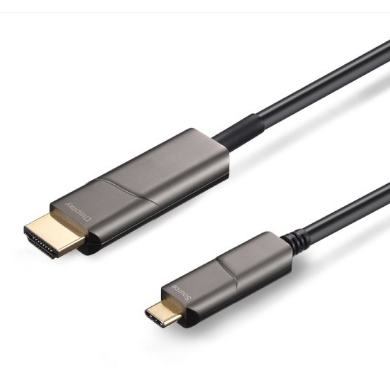 Infobit 10M USB-C to HDMI 4K60 Active Optical Cable – Type-C to HDMI Male, Audio/Video Only