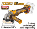 Ingco CAGLI27153 20V Cordless Angle Grinder – Powerful Portable Grinder for Cutting & Grinding