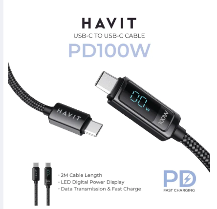 Havit  HVCB-CB6247 PD100W USB-C to USB-C
