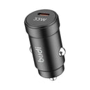 Budi CC602TB 33W Mini Car Charger – Compact Fast Charging Adapter Only with High Power Output for Smartphones, Tablets and USB Devices