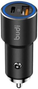 Budi CC628TQB 36W QC Car Charger – Dual 18W Quick Charge USB Ports Fast Charging Adapter for Smartphones, Tablets and USB Devices