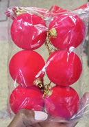 6PCS Small Red Christmas Tree Decoration Balls 