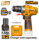 Ingco CDLI12202 Lithium-Ion cordless drill 12v