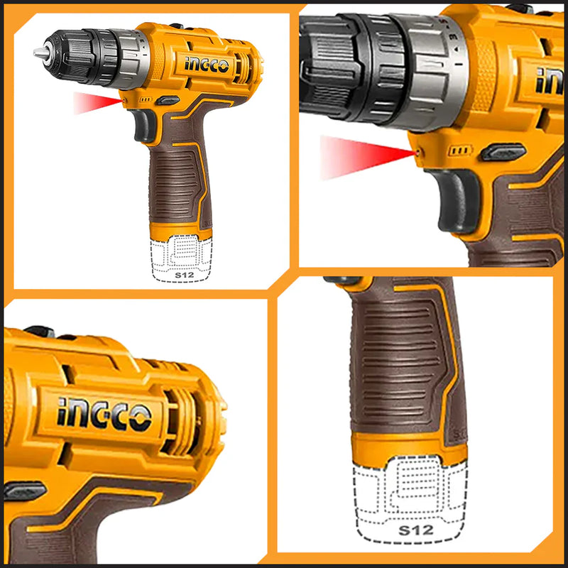 Ingco CDLI12202 Lithium-Ion cordless drill 12v