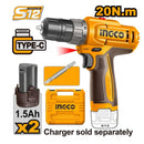 Ingco CDLI12206 12V Lithium-Ion Cordless Drill – Compact, Powerful Battery Drill for Home & DIY