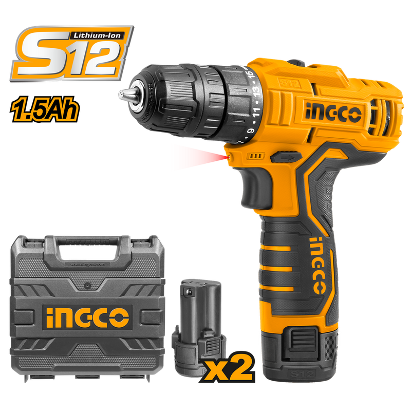 Ingco CDLI12325-8 LI-IonCordless Drill 2V