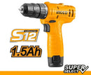 Ingco  CDLI12415-8 LI-Ion Cordless Drill 12V