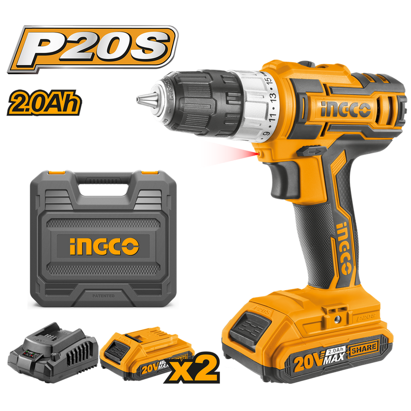 Ingco CDLI2002 LI-Ion Cordless Drill - 20V