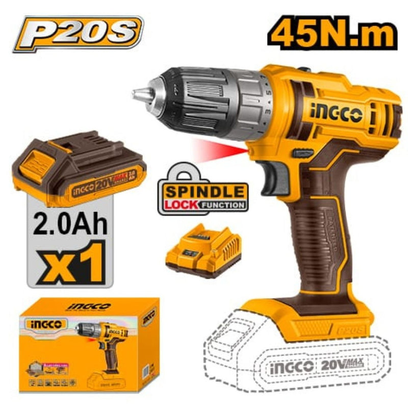 Ingco CDLI200518 Lithium-Ion cordless drill 20V