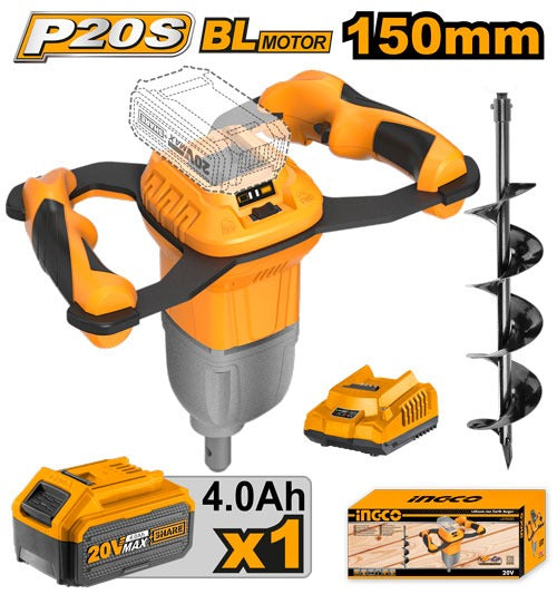 Ingco CEALI208011 Lithium-Ion earth auger 20V