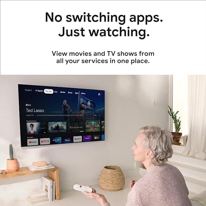 Google GA03131-US Chromecast With Google TV (HD)-Streaming Stick Entertainment on Your TV with Voice Search - Watch Movies, Shows, and Live TV in 1080p HD