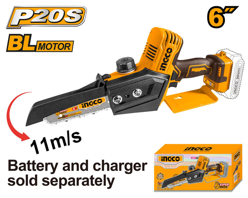 INGCO CGSLI2068 Lithium-Ion Mini Chain Saw 20V