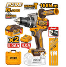 Ingco CIDLI201668 166Nm Brushless Cordless Impact Drill – High-Torque Professional Power Tool for Heavy-Duty Drilling & Driving