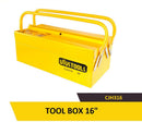 Uyustools CJH316 16’’ Metal Tool Box – Heavy-Duty Storage Case with Durable Steel Construction for Tools, Parts, & Hardware Organization