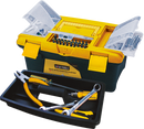 Uyustools CJU014 14’’ Plastic Tool Box – Durable Portable Storage Organizer for Tools, Hardware & DIY Accessories with Secure Latches & Removable Tray