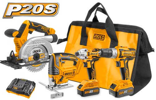 Ingco CKLI2010 Lithium I-on Cordless 4pcs Combo Kit