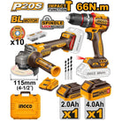 Ingco CKLI20273 Cordless 2 Pcs Combo Kit – Power Drill & Driver Set for Home & Workshop