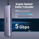 Ugreen CM195 Multifunction 7 in 1 Hub Adapter, USB-C To USB 3.0 (2 port) + USB-C + 4K HDMI + SD &amp; TF Card reader + PD Converter (UG- 15214)