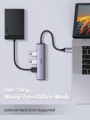 Ugreen CM417 USB C HDMI Hub, USB C to 4 Ports USB 3.0 Hub, USB-C Multiport Splitter with 5Gbps Fast Transfer